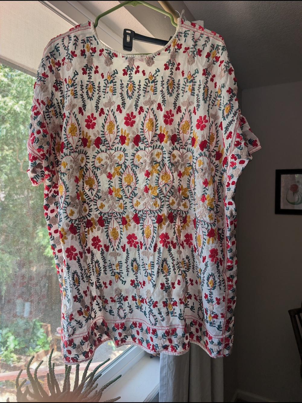 Johnny Was White Embroidered Floral Short Sleeve Top - Picture 5 of 5